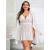 imageAvidlove Plus Size Lingerie Sexy Lingerie Set Womens Exotic Nightgowns Lace Chemise Lingerie Side Slit NightdressWhite