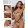 imageAvidlove Sexy Lingerie Set Mesh See Through Underwire Bra Panty Set Leopard Splice Push Up Lingerie with ChainChampagne