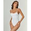 imageAvidlove Womens Long Sleeve Bodysuits Mock Turtle Neck Shapewear Bodysuit Sexy Mesh Bodysuit Two Piece Outfit Cami TopsWhite
