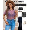 imageAvidlove Womens Sheer Fishnet Top Sexy Short Sleeves Net T Shirts Crop TopLight Purple