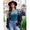 imageAvidlove Lace Long Sleeve Bodysuit for Women Crew Neck Body Suits Slimming Going Out Concert Tops Fall OutfitsBlue Green