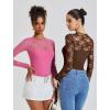 imageAvidlove Lace Long Sleeve Bodysuit for Women Crew Neck Body Suits Slimming Going Out Concert Tops Fall OutfitsBrown