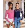imageAvidlove Lace Long Sleeve Bodysuit for Women Crew Neck Body Suits Slimming Going Out Concert Tops Fall OutfitsNave Blue