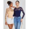 imageAvidlove Lace Long Sleeve Bodysuit for Women Crew Neck Body Suits Slimming Going Out Concert Tops Fall OutfitsNude