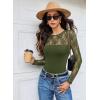 imageAvidlove Lace Long Sleeve Bodysuit for Women Crew Neck Body Suits Slimming Going Out Concert Tops Fall OutfitsOlive Green