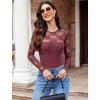 imageAvidlove Lace Long Sleeve Bodysuit for Women Crew Neck Body Suits Slimming Going Out Concert Tops Fall OutfitsPurple Red