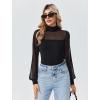 imageAvidlove Long Sleeve Body Suits Womens Mesh Turtleneck Bodysuit Thong Dressy Going Out Bodysuits Top Fall OutfitsBlack