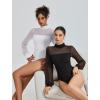 imageAvidlove Long Sleeve Body Suits Womens Mesh Turtleneck Bodysuit Thong Dressy Going Out Bodysuits Top Fall OutfitsBlack
