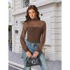 imageAvidlove Long Sleeve Body Suits Womens Mesh Turtleneck Bodysuit Thong Dressy Going Out Bodysuits Top Fall OutfitsBrown