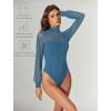 imageAvidlove Long Sleeve Body Suits Womens Mesh Turtleneck Bodysuit Thong Dressy Going Out Bodysuits Top Fall OutfitsDark Blue