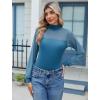 imageAvidlove Long Sleeve Body Suits Womens Mesh Turtleneck Bodysuit Thong Dressy Going Out Bodysuits Top Fall OutfitsDark Blue