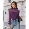 imageAvidlove Long Sleeve Body Suits Womens Mesh Turtleneck Bodysuit Thong Dressy Going Out Bodysuits Top Fall OutfitsDeep Purple