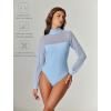imageAvidlove Long Sleeve Body Suits Womens Mesh Turtleneck Bodysuit Thong Dressy Going Out Bodysuits Top Fall OutfitsLight Blue