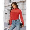 imageAvidlove Long Sleeve Body Suits Womens Mesh Turtleneck Bodysuit Thong Dressy Going Out Bodysuits Top Fall OutfitsRed