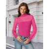 imageAvidlove Long Sleeve Body Suits Womens Mesh Turtleneck Bodysuit Thong Dressy Going Out Bodysuits Top Fall OutfitsRose Red