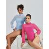 imageAvidlove Long Sleeve Body Suits Womens Mesh Turtleneck Bodysuit Thong Dressy Going Out Bodysuits Top Fall OutfitsRose Red