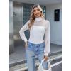 imageAvidlove Long Sleeve Body Suits Womens Mesh Turtleneck Bodysuit Thong Dressy Going Out Bodysuits Top Fall OutfitsWhite