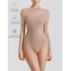 imageAvidlove Long Sleeve Bodysuits for Women Mock Neck Sheer Mesh Sleeve Bodysuit Double Lined Leotards Shirt Going Out TopNude