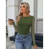 imageAvidlove Women Long Sleeve Body Suits Mesh Boat Neck Shapewear Bodysuit Crew Neck Leotards Going Out Tops Fall OutfitsArmy Green