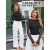 imageAvidlove Women Long Sleeve Body Suits Mesh Boat Neck Shapewear Bodysuit Crew Neck Leotards Going Out Tops Fall OutfitsBlack