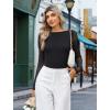 imageAvidlove Women Long Sleeve Body Suits Mesh Boat Neck Shapewear Bodysuit Crew Neck Leotards Going Out Tops Fall OutfitsBlack