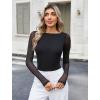 imageAvidlove Women Long Sleeve Body Suits Mesh Boat Neck Shapewear Bodysuit Crew Neck Leotards Going Out Tops Fall OutfitsBlack
