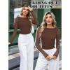 imageAvidlove Women Long Sleeve Body Suits Mesh Boat Neck Shapewear Bodysuit Crew Neck Leotards Going Out Tops Fall OutfitsBrown