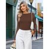 imageAvidlove Women Long Sleeve Body Suits Mesh Boat Neck Shapewear Bodysuit Crew Neck Leotards Going Out Tops Fall OutfitsBrown
