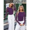 imageAvidlove Women Long Sleeve Body Suits Mesh Boat Neck Shapewear Bodysuit Crew Neck Leotards Going Out Tops Fall OutfitsDark Purple