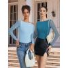 imageAvidlove Women Long Sleeve Body Suits Mesh Boat Neck Shapewear Bodysuit Crew Neck Leotards Going Out Tops Fall OutfitsDeep Blue