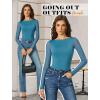 imageAvidlove Women Long Sleeve Body Suits Mesh Boat Neck Shapewear Bodysuit Crew Neck Leotards Going Out Tops Fall OutfitsDeep Blue