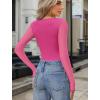 imageAvidlove Women Long Sleeve Body Suits Mesh Boat Neck Shapewear Bodysuit Crew Neck Leotards Going Out Tops Fall OutfitsPeach Pink