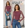 imageAvidlove Women Long Sleeve Body Suits Mesh Boat Neck Shapewear Bodysuit Crew Neck Leotards Going Out Tops Fall OutfitsPurple Red