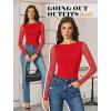 imageAvidlove Women Long Sleeve Body Suits Mesh Boat Neck Shapewear Bodysuit Crew Neck Leotards Going Out Tops Fall OutfitsRed