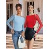 imageAvidlove Women Long Sleeve Body Suits Mesh Boat Neck Shapewear Bodysuit Crew Neck Leotards Going Out Tops Fall OutfitsRed