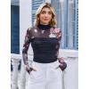 imageAvidlove Women Long Sleeve Bodysuit Turtle Neck Shapewear Body Suits Mesh One Piece Leotard Shirt Going Out Tops Fall OutfitsPrint Flower