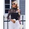 imageAvidlove Women Long Sleeve Bodysuit Turtle Neck Shapewear Body Suits Mesh One Piece Leotard Shirt Going Out Tops Fall OutfitsPrint Flower