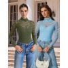 imageAvidlove Womens Long Sleeve Bodysuit Lace Tops Turtle Neck Shapewear Body Suits Going Out Top Fall Outfits Two Piece SetArmy Green