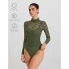 imageAvidlove Womens Long Sleeve Bodysuit Lace Tops Turtle Neck Shapewear Body Suits Going Out Top Fall Outfits Two Piece SetArmy Green