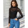 imageAvidlove Womens Long Sleeve Bodysuit Lace Tops Turtle Neck Shapewear Body Suits Going Out Top Fall Outfits Two Piece SetBlack