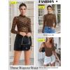 imageAvidlove Womens Long Sleeve Bodysuit Lace Tops Turtle Neck Shapewear Body Suits Going Out Top Fall Outfits Two Piece SetBrown