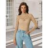 imageAvidlove Womens Long Sleeve Bodysuit Lace Tops Turtle Neck Shapewear Body Suits Going Out Top Fall Outfits Two Piece SetChampagne