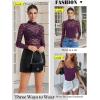 imageAvidlove Womens Long Sleeve Bodysuit Lace Tops Turtle Neck Shapewear Body Suits Going Out Top Fall Outfits Two Piece SetDark Purple