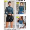 imageAvidlove Womens Long Sleeve Bodysuit Lace Tops Turtle Neck Shapewear Body Suits Going Out Top Fall Outfits Two Piece SetDeep Blue