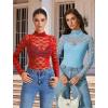 imageAvidlove Womens Long Sleeve Bodysuit Lace Tops Turtle Neck Shapewear Body Suits Going Out Top Fall Outfits Two Piece SetRed