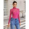 imageAvidlove Womens Long Sleeve Bodysuit Lace Tops Turtle Neck Shapewear Body Suits Going Out Top Fall Outfits Two Piece SetRose Red