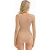 imageAvidlove Womens Long Sleeve Bodysuits Square Neck One Piece Body Suit Mesh Leotard Tops Double Lined SoftNude