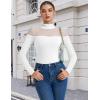 imageAvidlove Womens Long Sleeve Bodysuits Thong Turtle Neck Body Suit Mesh Going Out Leotard Tops One PieceWhite