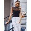 imageAvidlove Womens Mock Neck Mesh Bodysuit Ruched Tank Body Suits Top Sheer One Piece Going Out Tops Classy OutfitsBlack