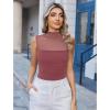 imageAvidlove Womens Mock Neck Mesh Bodysuit Ruched Tank Body Suits Top Sheer One Piece Going Out Tops Classy OutfitsPurple Red